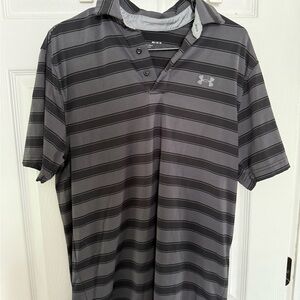 Under Armour Black and Gray Performance Polo
